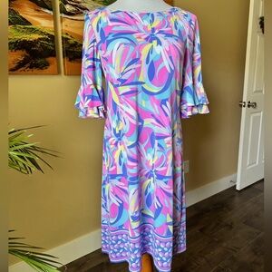 Pappagallo Dress, Pink Blue,  M